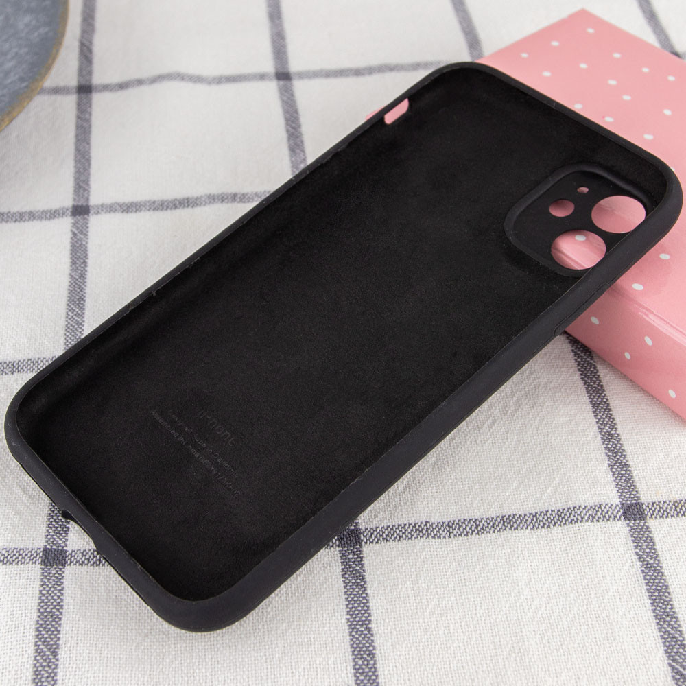 Silicone Case Full Camera Protective (AA) для iPhone 12 (6.1") (Black)-1